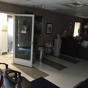 View of waiting area and front desk